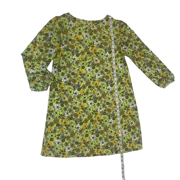 ModCloth Size M Shift Mini Dress Bright Green/Yellow Daisy Retro Inspired 60’s - Picture 4 of 14